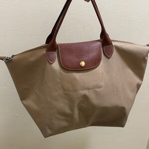 Longchamp Beige and Brown Tote Bag
